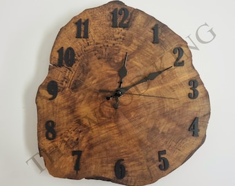 Rustic Wood Slice Wall Clock – Handmade Natural Farmhouse Decor | Boho & Scandinavian Home Gift