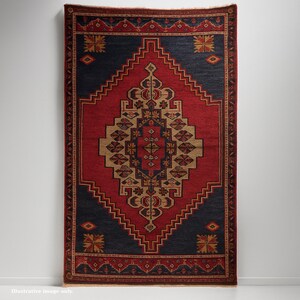 Authentic Antique Ottoman Rug 1850s | Handwoven Turkish Medallion Wool Carpet | Original Condition Anatolian Vintage Rug