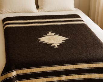 Alfombra turca antigua Yoruk: manta de pelo de cabra tejida a mano, arte tribal geométrico / decoración bohemia