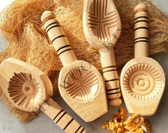 Hand Carved Floral Cookie Mold – Wooden Mooncake Press, Christmas & Thanksgiving Baking Tool Gift