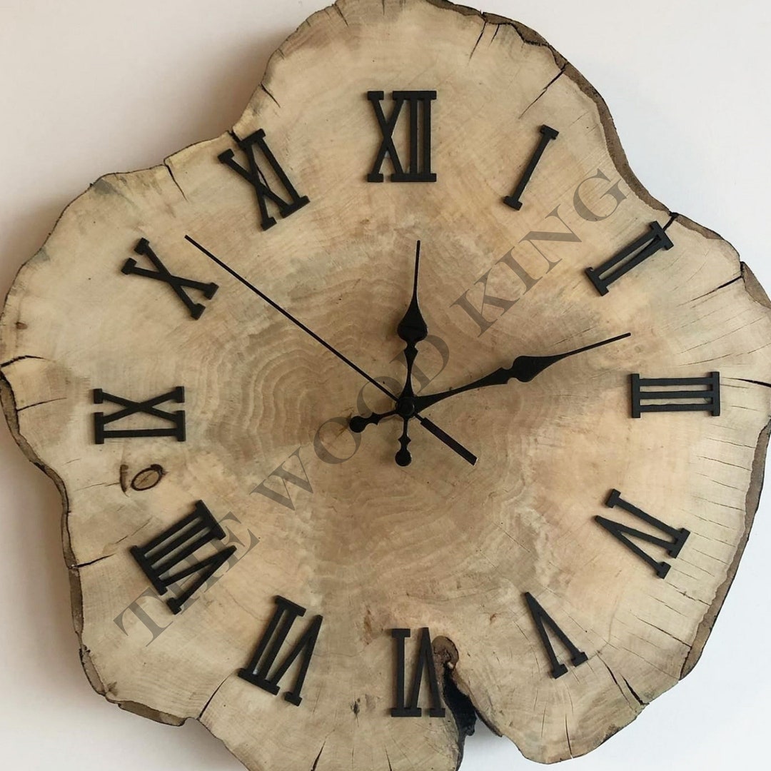 Tree Wall Clock, Natural Stump Clock, Oak Slice Clock, Natural Decor
