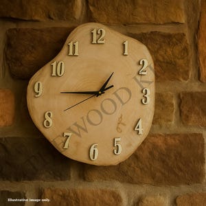 Rustic Wood Slice Wall Clock – Handmade Natural Tree Ring Clock – Unique Wooden Wall Decor – Cabin Style Home Gift,  Farmhouse clock