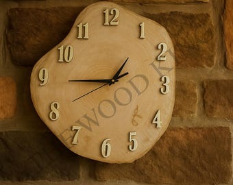 Linden Wood Wall Clock – Rustic Handmade Farmhouse & Cabin Style Decor