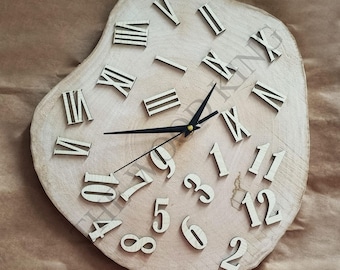 DIY Linden Wood Wall Clock Kit – Unpainted, Varnish-Free & Silent Movement, Gift for Her