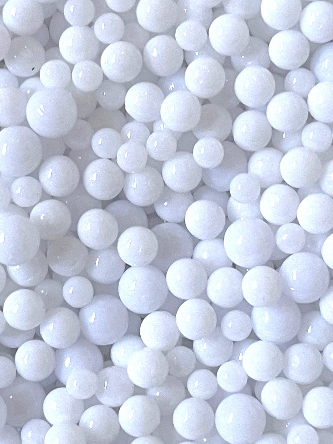 White Nonpareils No Hole Opaque 3-5mm Beads Nonpareils No Hole Acrylic ...