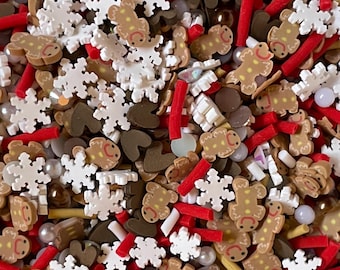 Gingerbread Men, Chocolate, & Snowflake NOT EDIBLE! Sprinkle Mix
