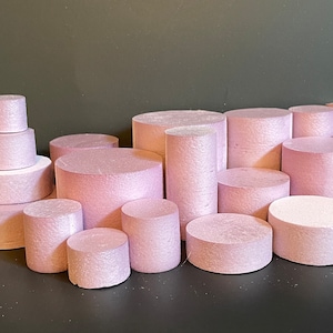 Tiny Mini Cake Dummies  Round Discs Circles Spacers Styrofoam