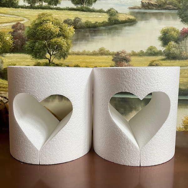 EPS Styrofoam Open Heart Cut Out Round Cake Dummy. Each sold Separately.