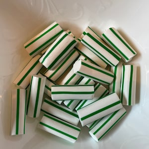 Fake Green and White Polymer Clay Mints (15 mints)