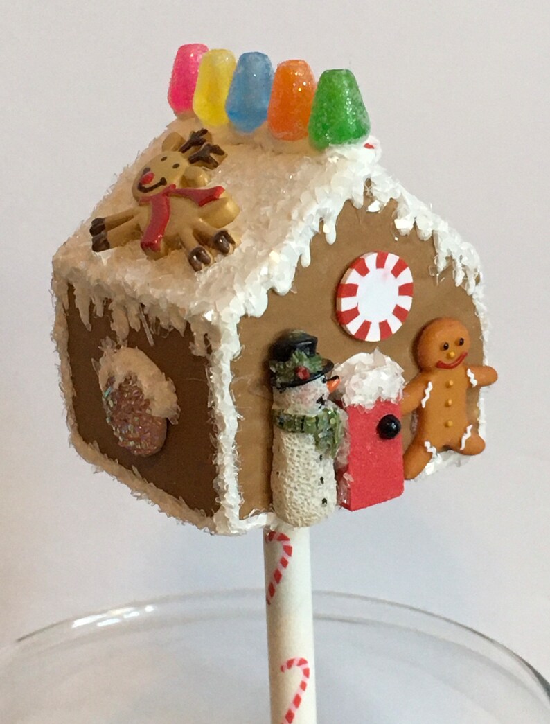 Stuck Gingerbread Faux Cake Pops. Santa Stuck in the Chimney, Gingerbread House, Reindeer ...