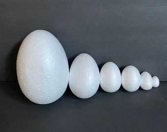 Eggs Polystyrene set of 6 Eggs. From 1”-6”.