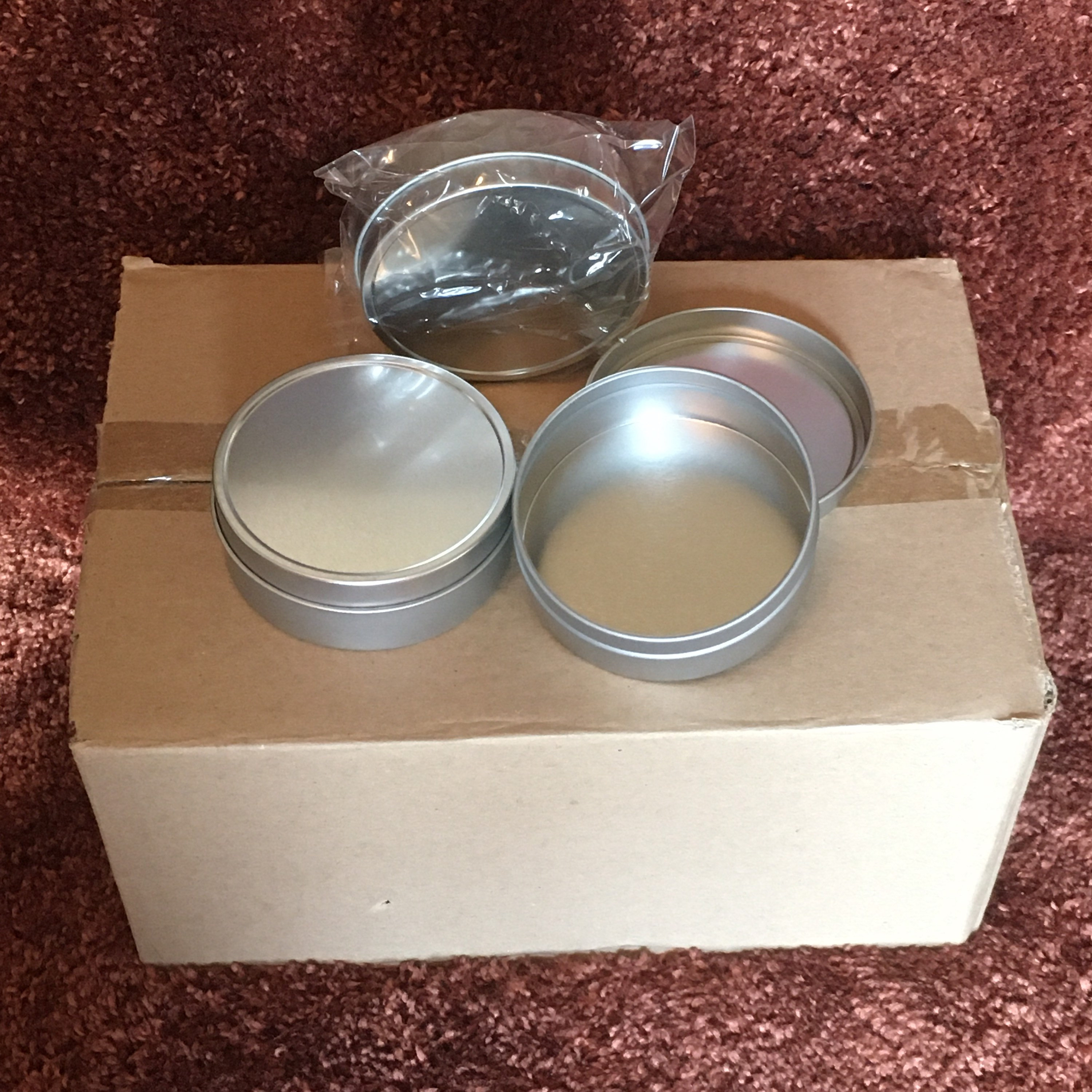 2 Oz, Shallow, Black S-23419BL - Screw-Top Metal Tins