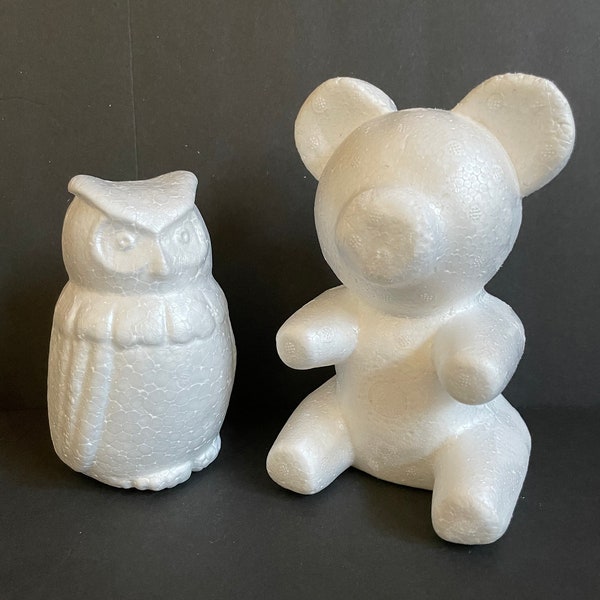 Gummy Bear, Teddy Bear, or Owl 3 different Polystyrene/Styrofoam Shapes one is in a different picture