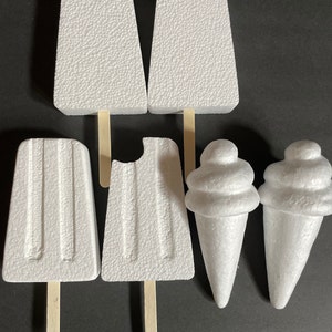 Popsicles and Ice Cream Realistic size Polystyrene Dummies. Sold individually except Ice Cream Cones are a set of 2.
