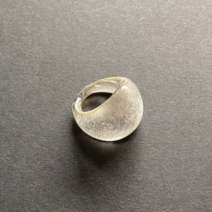 Clear Smoky Chunky Glass Ring