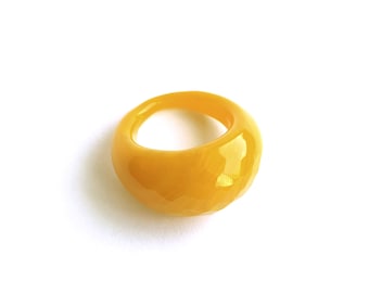 Anillo de vidrio grueso naranja