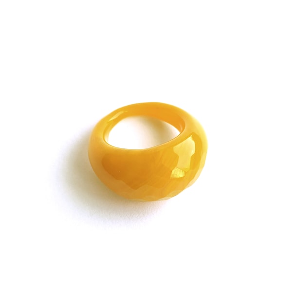 Orange Chunky Glass Ring