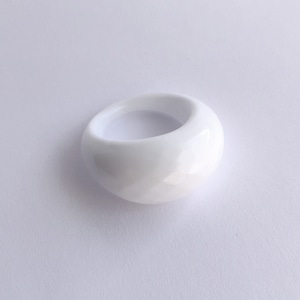 White Chunky Glass Ring