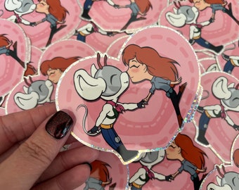 Biker Mice from Mars | Vinnie x Charley | Glitter ‘Sweethearts’ Vinyl Sticker
