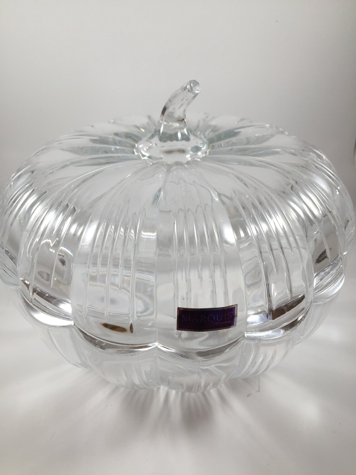 Waterford Marquis Crystal 8 Covered Pumpkin Candy Dish Etsy