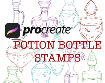 Procreate Potion Bottle Stamps | Hand-Drawn Brush Set (Digital Download)