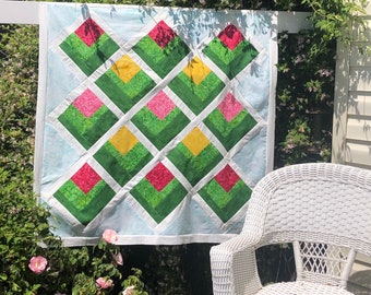Rose Garden Quilt Pattern by PNW Quilts Modern PDF Pattern