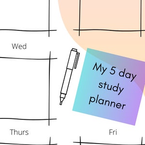 My 5 day study planner
