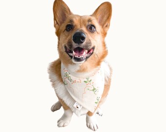 Happy Frogs Dog Bandana, Summer Cotton Snap-On Bandana