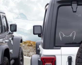 Custom dog ear car decal | VenturePupShop | Vinyl Decal