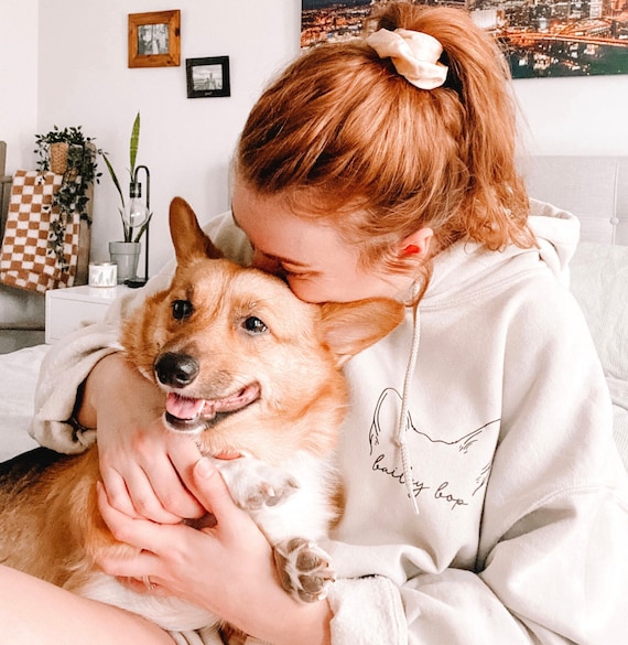 Corgi hoodie top with ears