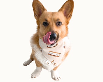 S'mores Campfire Dog Bandana, Snap-On Cotton