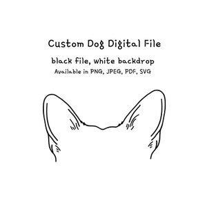 Dog Ears Digital Art, Plik cyfrowy, Pobieranie cyfrowe, Portret niestandardowy, Portret niestandardowy psa