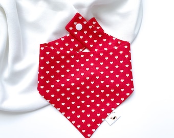 Tiny Hearts Dog Bandana, Snap-On, Valentine Gift