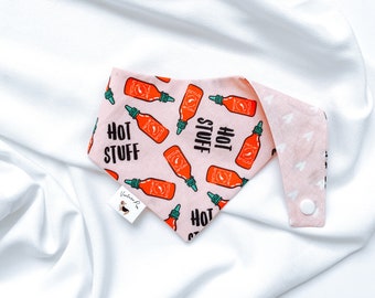 Hot Stuff Dog Bandana, Eco-Friendly Cotton Snap-On Pet Scarf