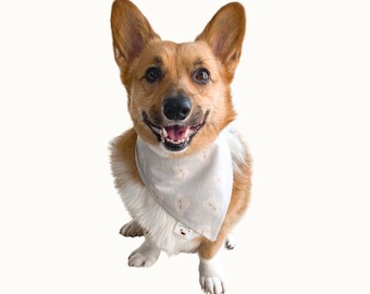 Calm Clouds Dog Bandana, Snap-On Cotton Pet Scarf