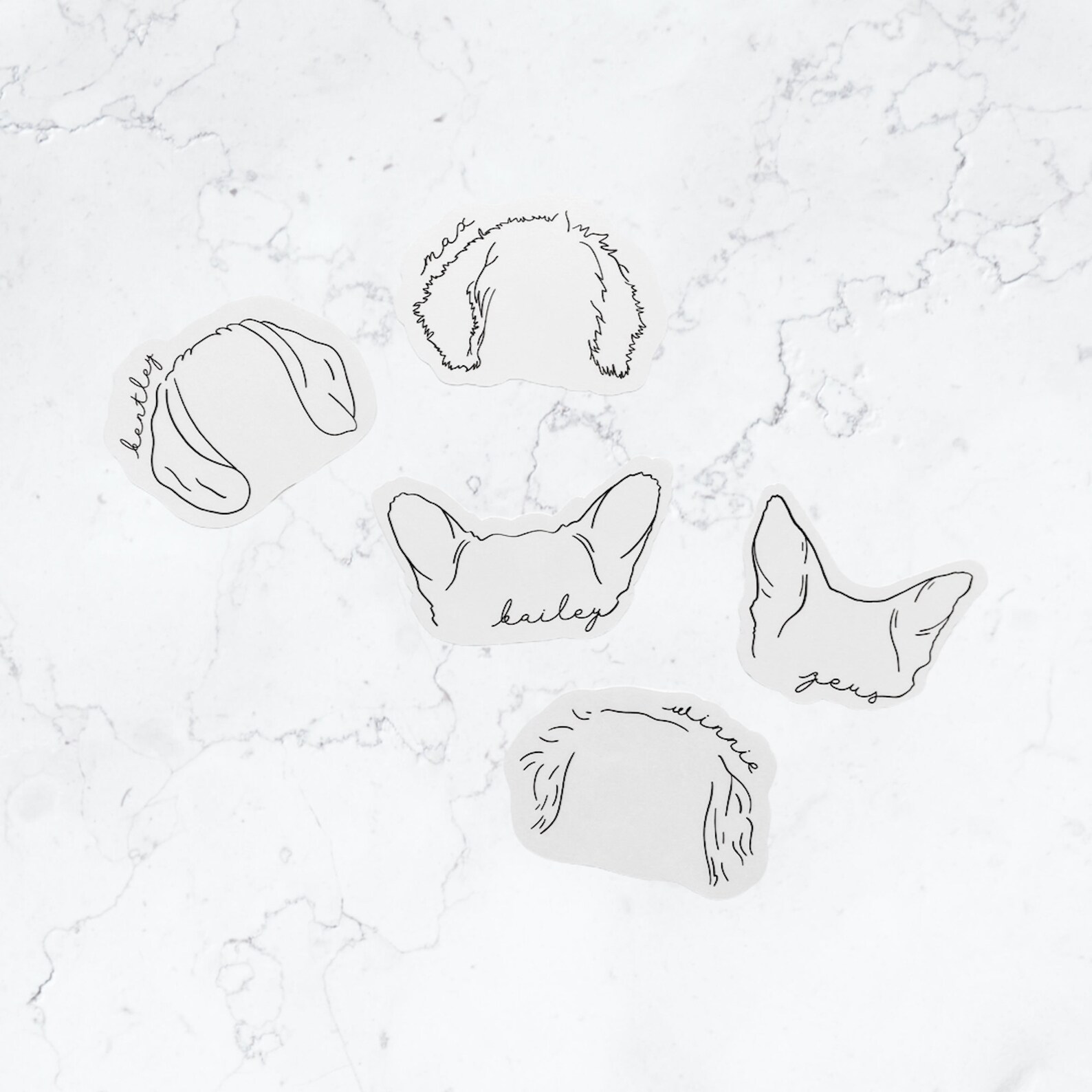 Custom Dog Ears Vinyl Sticker Waterproof Sticker Custom Etsy