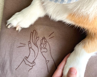 Camisa bordada con huella de perro, un bonito regalo para mamá perruna
