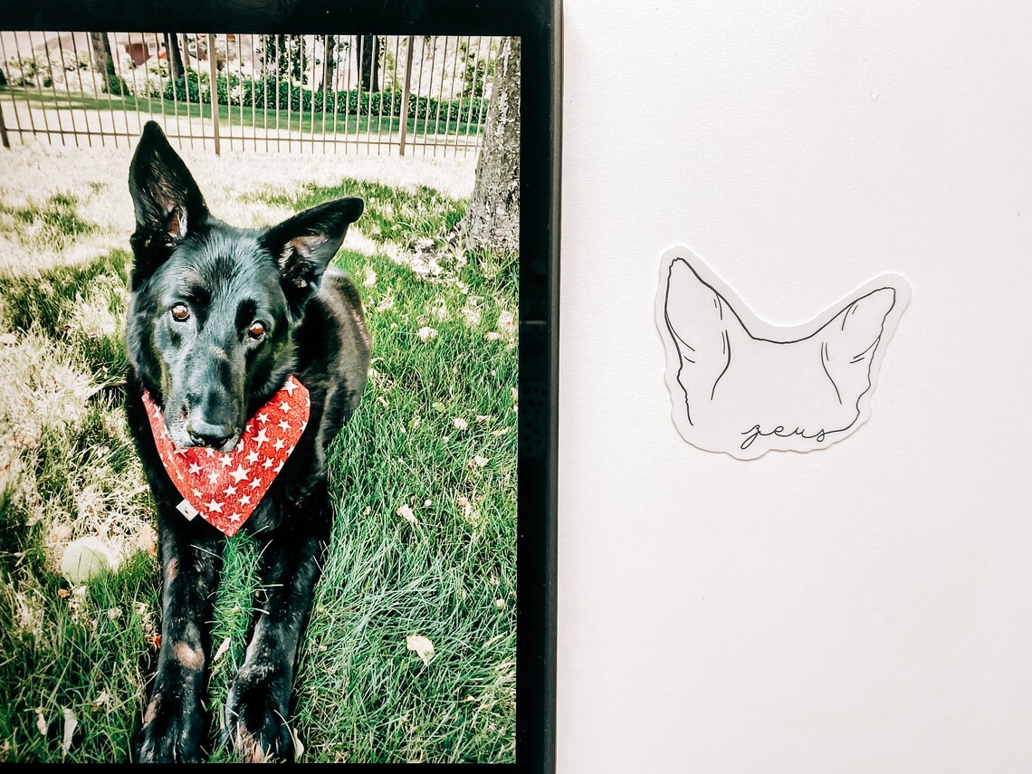 Custom Dog Ears Vinyl Sticker Waterproof Sticker Custom Etsy