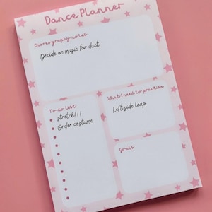 Blocco note A5 per l'organizzazione di eventi di danza
