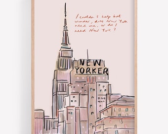New York Cityscape Art Print: &#39;Sex and the City&#39; Quote
