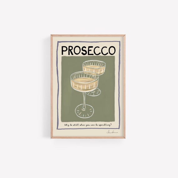 Prosecco Print: Bar Cart Wall Art Poster