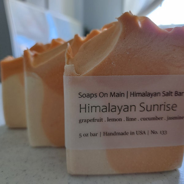 Himalayan Sunrise Soap | Artisan Handmade Soap | Cold Process Soap | Salt Bar Soap | All natural Soap | Vegan | Gift