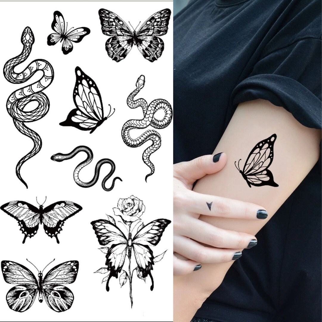 Butterfly Temporary Tattoo Set butterfly Tattoo Temporary Etsy