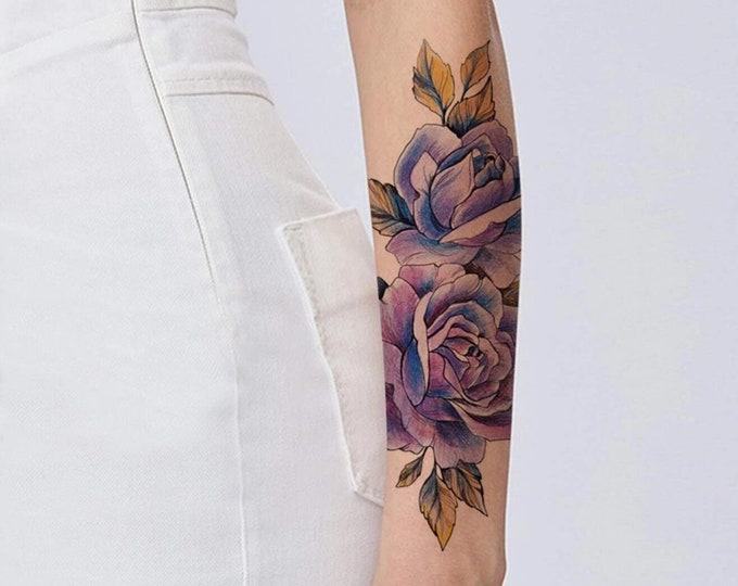 Temporary Tattoo Peony for Skin Tatuajes Temporales Etsy