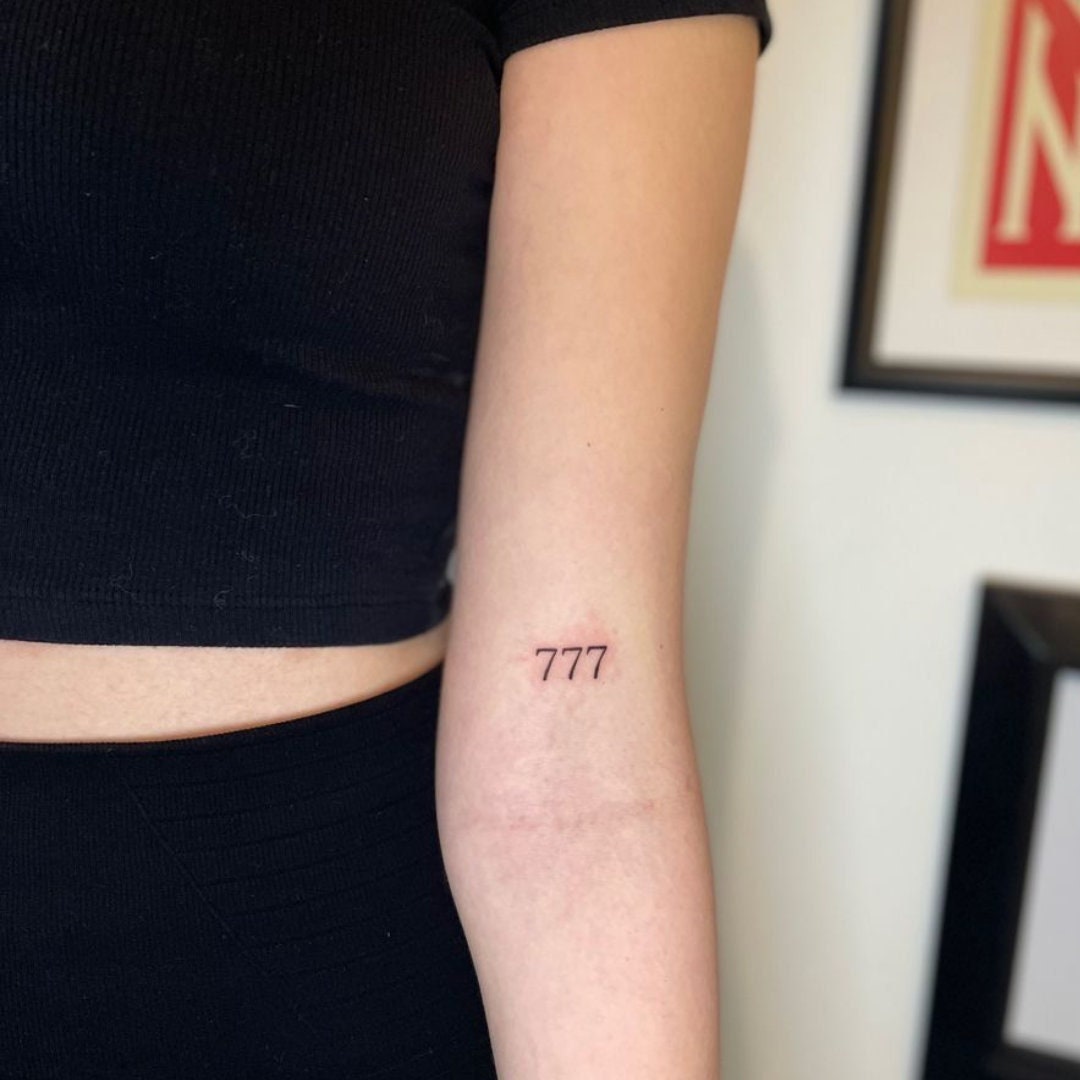 Numerology Angel Number Temporary Tattoo 777 Angel Numbers - Etsy Finland