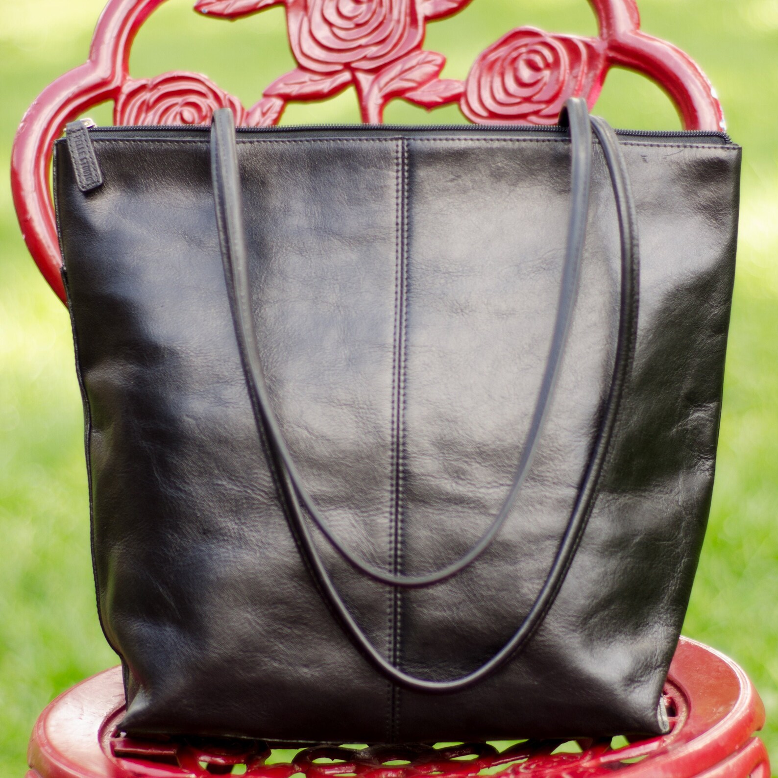 Wilson Black Leather Tote Etsy