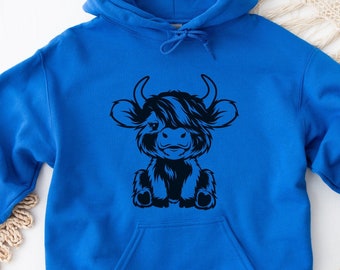 Highland Cow Hoodie: Cute Farm Animal Sweatshirt