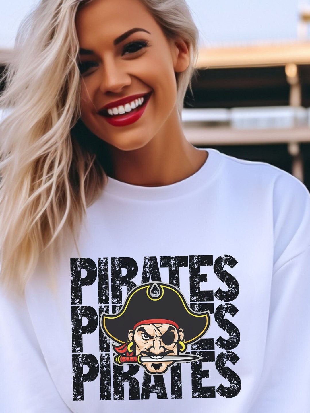 DTF Pirates Stacked Sports Mom DTF Print Soccer Team Transfer Gameday Youth DTF Transfer Pirates