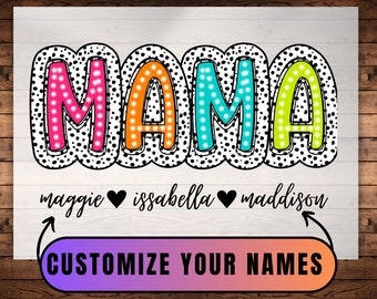 Impression DTF maman personnalisée maman dalmate Impression directe sur film pour maman, idée cadeau pour les mères et les grands-mères Design de t-shirt prêt à imprimer