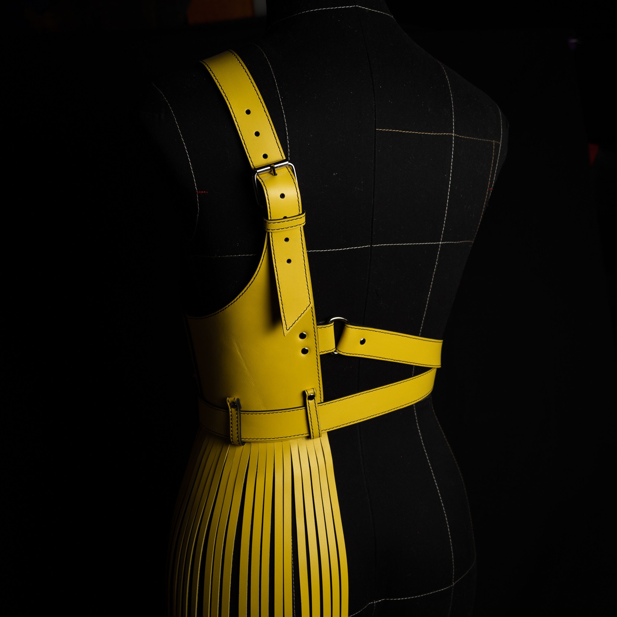 Women harness yellow harness leather harness body harness Etsy
